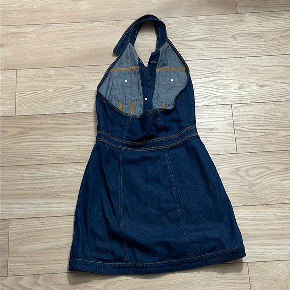Denim Halter Mini Dress - Picture 3 of 3
